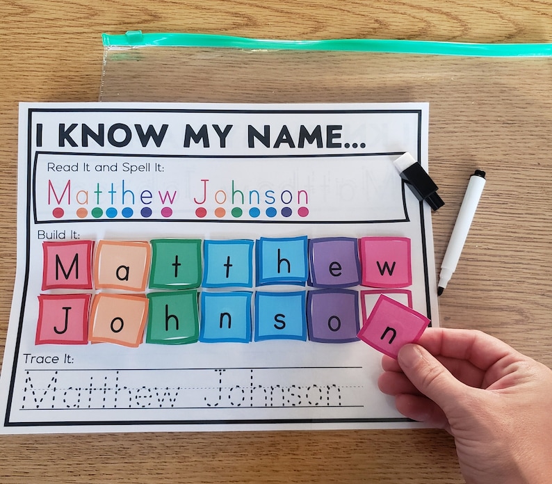 Learn to Write Name, First and Last Name Practice, Hands on Name