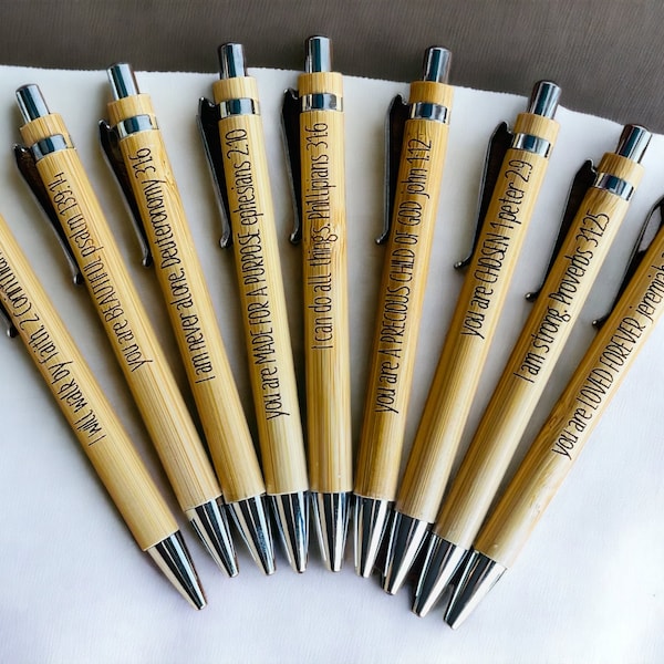 Laser Engraved Scripture Pens