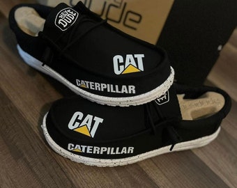 Custom Cat's-Machine Design Done on a Black/White Hey Dude Shoe