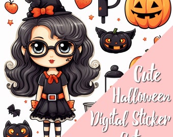 Halloween Digital Sticker Set | Digital Planner Stickers | GoodNotes Stickers | Digital Stickers | Halloween Stickers | Halloween | Stickers