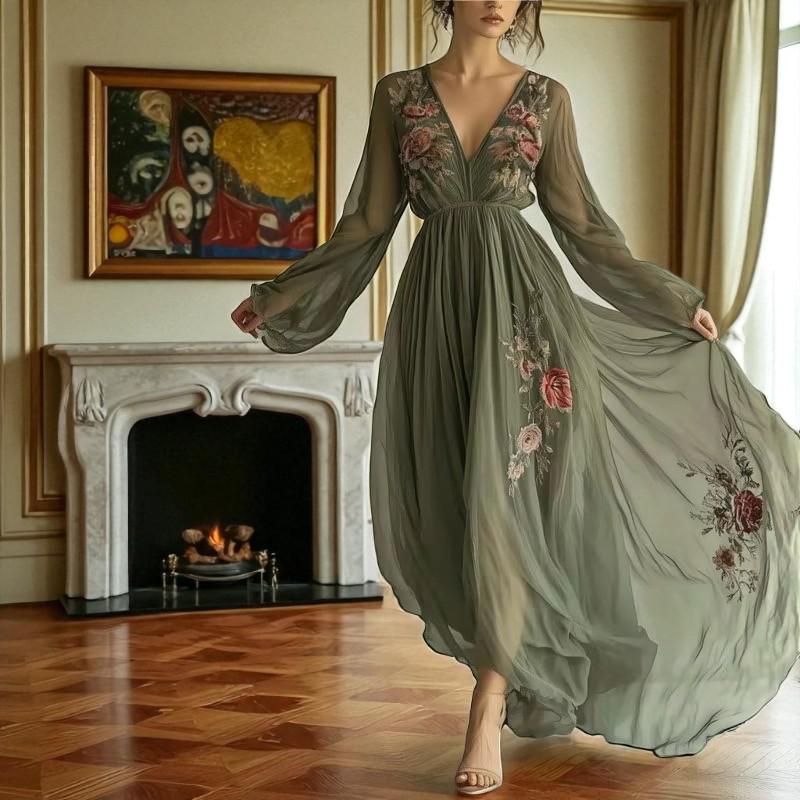 Boho Floral Maxi Dress – Summer Wedding Guest Dress for Women, Fairy-Inspired Prom & Party Outfit