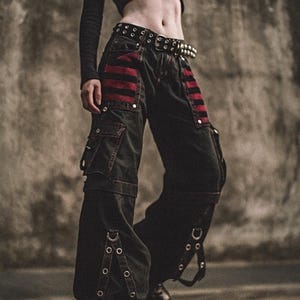 Wide Leg Goth Pants - Etsy