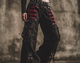 パンツ AJ ARMANI JEANS Gimmick Cargo Pants y2k ARMANI JEANS ADJUSTABLE BONDAGE CARGO PANTS | Barhaine Archive