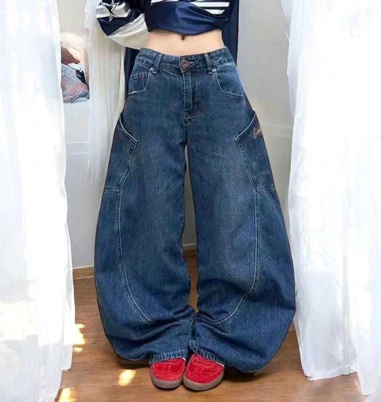 パンツ 2000s vintage archive chain baggy denim Vintage Grunge Heavy Industry 3D Chain Printed Straight Leg
