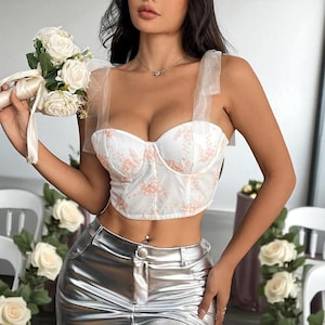 Lace-Up Backless Corset Top: Y2K Fishbone Bustier Cami