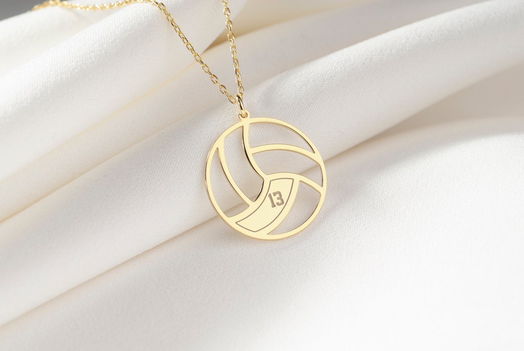 Custom Volleyball Necklace 925 Sterling Silver Personalized Volleyball