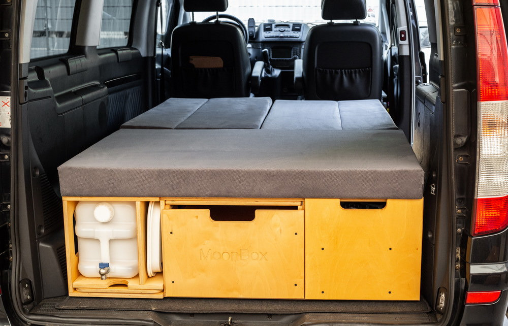 Naroote Box Da Campeggio Pieghevole 50L Con Ruote E Coperchio In Legno – Contenitore Impilabile A 5 Ante, Bianco/grigio
