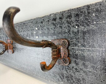 Hand painted wall art cast iron coat hooks unique design hooks