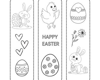 Easter Bookmarks for Kids, Coloring Activity (PDF)