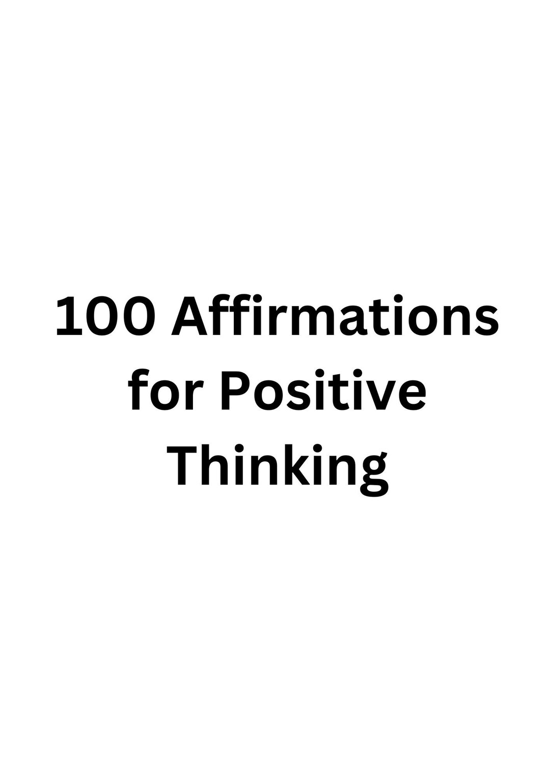 100 Affirmations for Positive Thinkingpromote Good Mental Healthpdf