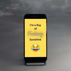 Funny Phone Wallpaper, Ray of Sunshine Quote (Digital File PNG)