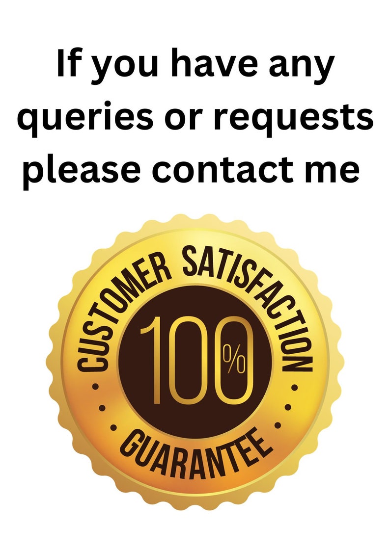 May include: A gold seal with a brown center that says "CUSTOMER SATISFACTION 100% GUARANTEE".