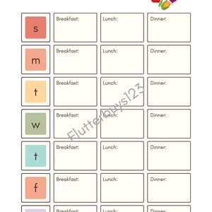 Weekly Meal Planner Breakfast Lunch Dinner PDF File Downloadable