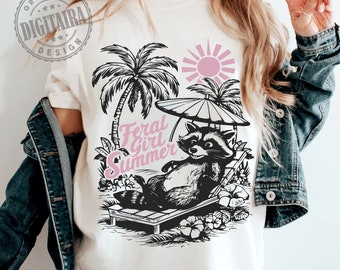 Feral Girl Summer png,Funny PNG,Raccoon Sarcastic Snarky Png Funny Raccoon Adult Humor Funny Sarcastic Quote Png ,Summer png,retro summer