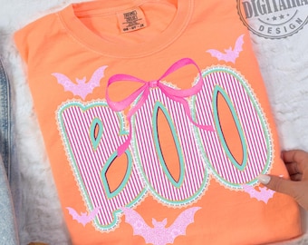 Boo PNG, Spooky Coquette PNG,  Halloween Png, Bat PNG,Fall Png, Preppy Png, Trendy Png, Halloween Bow Png, Faux Glitter Png, Brushstroke