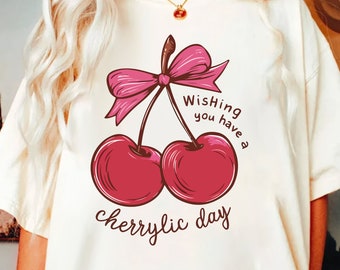 Ciliegia png, Civetta png, estetica png, maglietta estetica png, estate png, frutta png, fiocco di ciliegia png, ragazza estate png, maglietta estiva png, trendy png