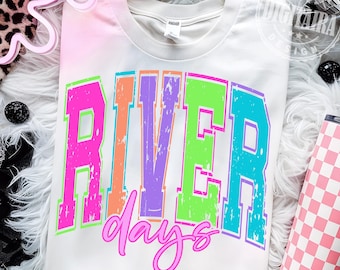 River Days Png,Summer River Days Vacation Png,Varsity River Days Png Sublimation T-Shirt Print, River Vibes Png, Funny River Sayings Png