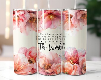 Mothers Day Quote Tumbler Wrap 20oz Skinny, Flower Sublimation Design, Digital Download PNG, Floral Mom Tumbler Wrap PNG, Mama Tumbler PNG