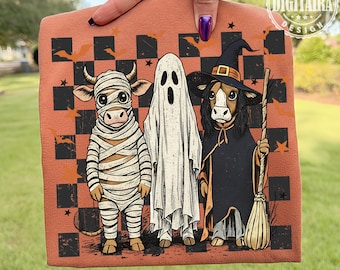 Halloween Cow PNG, Ghost Cow Png, Halloween Shirt, Autumn Png, Spooky Cow Png, Cow Halloween Sublimation Design, Witch Cow Shirt Png