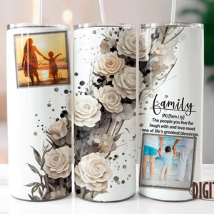 2 Photo Family Tumbler Floral Boho Aquarelle Tumbler Design pour photos Sublimation Designs Téléchargements - Skinny 20oz - PNG 2023