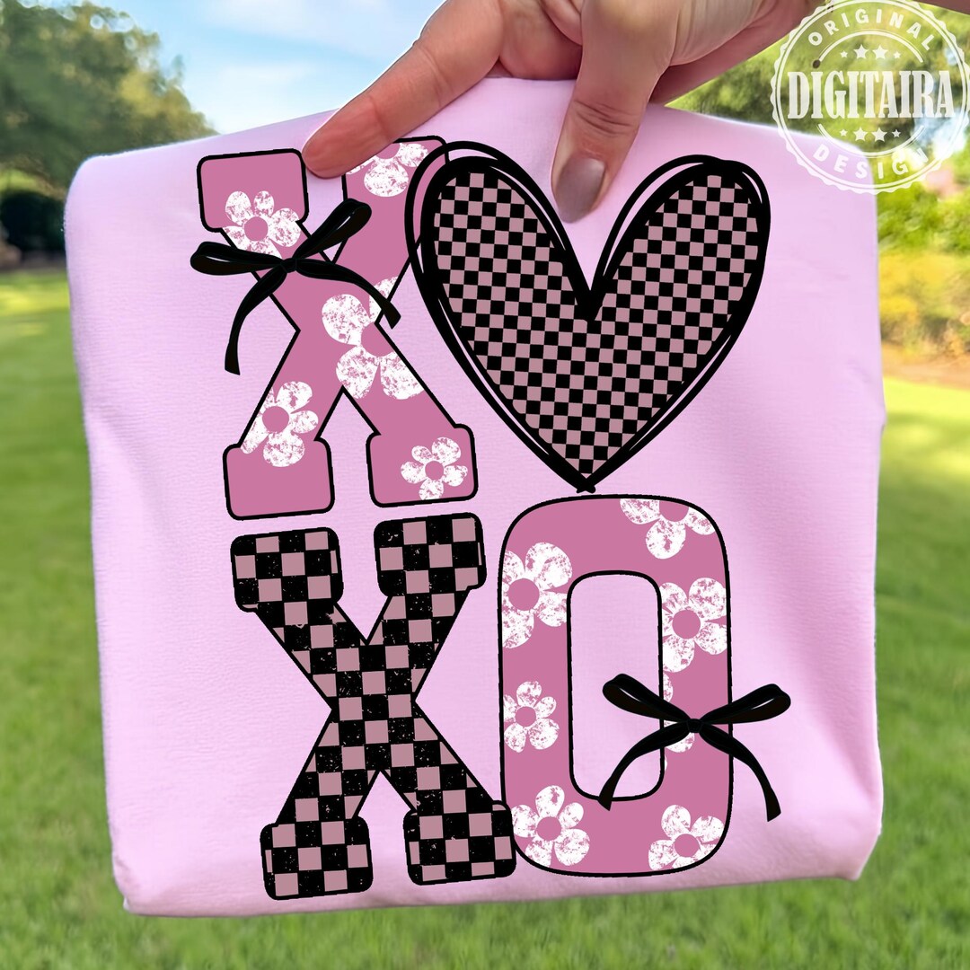 Xoxo Png, Retro Valentine Png, Checkered Xoxo Png, Valentines Day Png ...