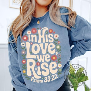 In seiner Liebe steigen wir png, Christian Valentine png, Valentine Sublimation, Dtf, Transfer, Bibel Vers png, Boho Valentine png, Floral png