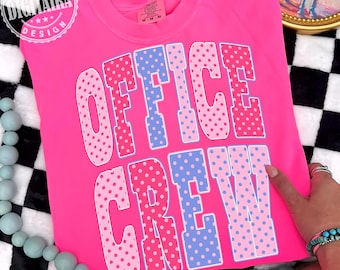 Office Crew Png Polka Dots Back To School Teacher PNG Preppy Color Block Positive PNG First Day Of School Appreciation Gift School Staff