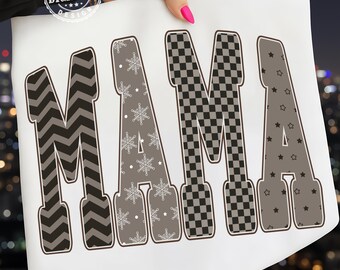 Christmas Mama png, Christmas Mama Shirt png, Retro Christmas png, Holiday png, Merry Christmas png, Mama png, Checkered Mama png