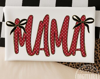 Kokette frohe Weihnachten Mama Png, adrette Weihnachten Familie Png, Polka Dot Buchstaben Png, trendige Weihnachten Mama Mama Shirt Design, Geschenk für Mama