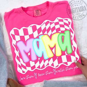 Neon MAMA png, Checkered Mama Png, Neon Mama Quote, Colorful Mom Digital File, Summer Mama Shirt Png Trendy Mama Sublimation, Mom png