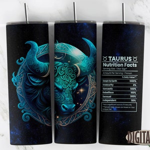 Oxens stjärntecken näringsfakta Tumblerdesign Galaxbakgrund Sublimeringsdesigner Nedladdningar - Slim 20oz - Avsmalnande & Rak