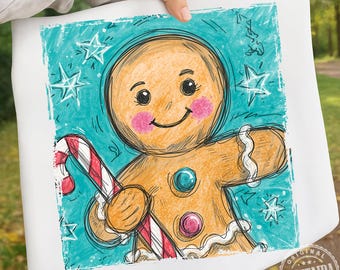 Hombre de jengibre preppy PNG, Navidad preppy PNG, Hombre de jengibre de Papá Noel PNG, Diseño navideño, Pan de jengibre lindo, Hombre de jengibre alegre Png