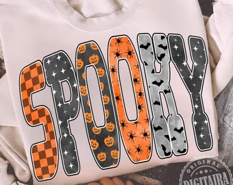 Halloween Png, Spooky Png, Western png, Checker Print, Red Black Halloween Sublimation, Cute Spooky Fall Shirt Design,Fall png,Spooky shirt