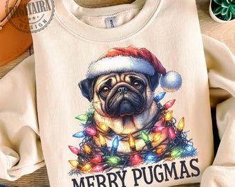 Buon Pugmas Png, Mamma cane di Natale png, Mamma cane png, Buon Woofmas png, Babbo Natale png, Natale png, Amante del cane png, Mamma cane png, Carlino png