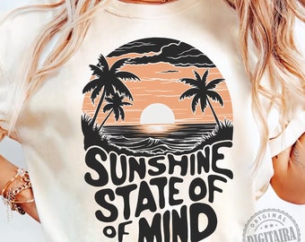 Sunshine State of Mind PNG,Retro Summer png,Summer vibe png,Popular Trendy Summer,Sunshine Png,Retro beach Png,Summer shirt png,Beach png