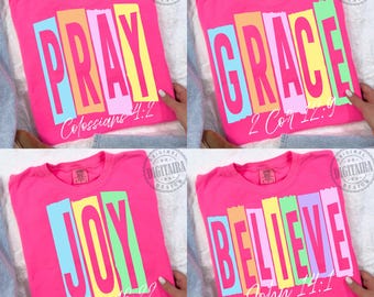 Christian png,Preppy Retro Bible Bundle Png, Grace Joy Pray Believe Design, Checkered Jesus Png, Jesus Christian Sublimation, Bible Verse