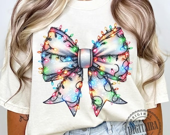Christmas Light Coquette Bow PNG, Christmas Season Png, New year PNG, Christmas png, Retro Christmas Shirt PNG, png files