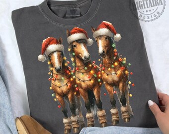 Christmas Horses PNG, Christmas Png, Western Christmas Png, Cowboy Christmas Png, Horse Lover Png, Farm Animal Png, Country Christmas Png