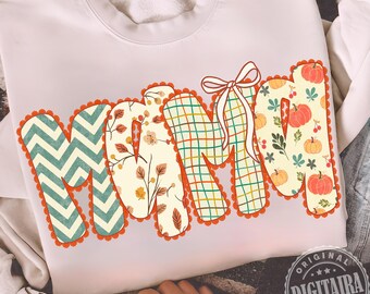 Preppy Floral Fall Mama png, Fall Pumpkin Png, Mama png, Pumpkin Lace png, Ditsy Floral Fall png, Autumn png,Coquette Fall png,Pumpkin Spice