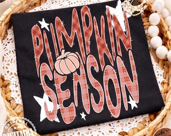 Pumpkin Season png, Fall Pumpkin Patch PNG, Autumn Plaid PNG, Trendy Fall Sublimation Design, Thanksgiving Png