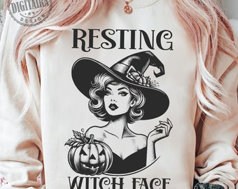 Resting Witch Face png,Halloween PNG,Retro png,funny png svg,trending,Halloween png,Retro Png,Sassy Mom png,Adult Humor png,Housewife Svg