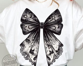 Halloween Bat Gothic Coquette Bow png, Girly Coquette Bow, Retro Halloween png, trending png, Gothic png, Black Bow png, soft girl png