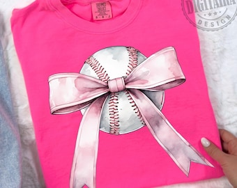 Baseball Png, Baseball Coquette Bow PNG, Soft Girl Era png, Coquette Baseball Png, mamma retrò png, Design fiocco rosa, Baseball preppy, mamma baseball