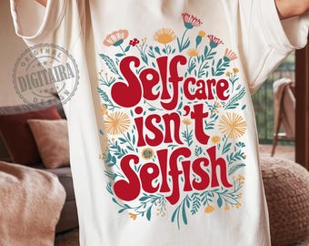 Selbstfürsorge ist nicht egoistisch PNG, Retro Mentale Gesundheit png,Positive Zitate,Positive Affirmation png,Motivation,Blumen png,Retro png,Blumen png