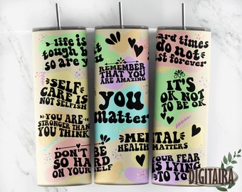 Mental Health Tumbler PNG, Mental Health Breakdown png, Mental Health Tumbler Wrap 20oz Skinny Tumbler Design Mental Health Sublimation File