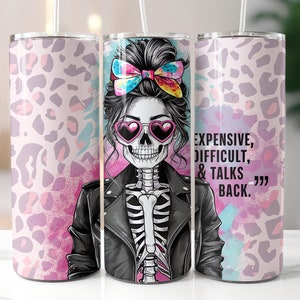 Sarcastic Tumbler Wrap, Skeleton Tumbler Png, 20oz Skinny Straight Tumbler Wrap Sublimation Design, Funny Tumbler PNG Download
