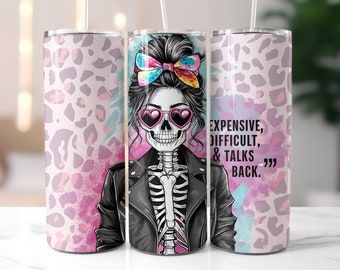 Sarcastic Tumbler Wrap, Skeleton Tumbler Png, 20oz Skinny Straight Tumbler Wrap Sublimation Design, Funny Tumbler PNG Download