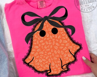Lace Ghost Png, Halloween Boo Lace Bow Png, Halloween Shirt png, Halloween Ghost png, Boo Ghost Shirt Png, Cute Ghost png, Halloween