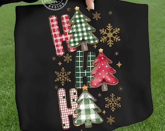 Preppy Christmas png, Ho Ho Ho Glitter Christmas Tree png, Merry Christmas png, Girly Christmas png, Christmas png, Santa png, Preppy png