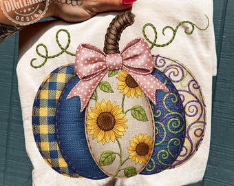 Preppy Floral Pumpkin png, Floral Patchwork png, Fall Pumpkin png, Autumn png, Fall Girly png, Fall Sublimation, Tis the season, Pumpkin png